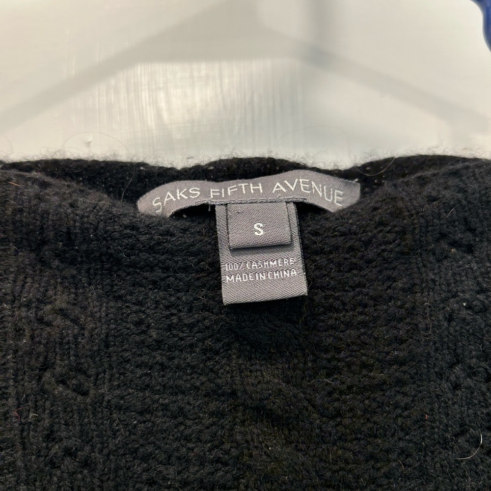 Saks Fifth Avenue Classic Black Cashmere Knit
